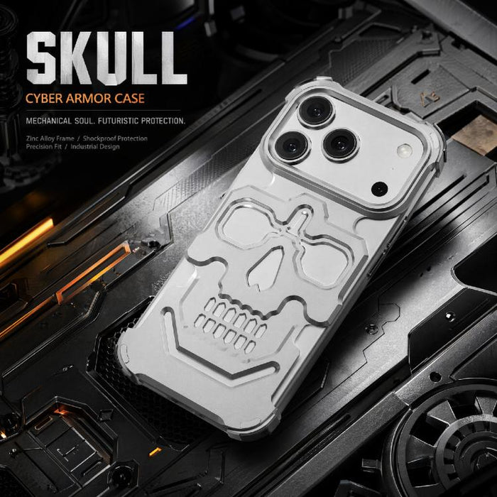 Funda para teléfono de aleación de aluminio con diseño único de calavera, For iPhone 17 Pro Max, For iPhone 17 Pro