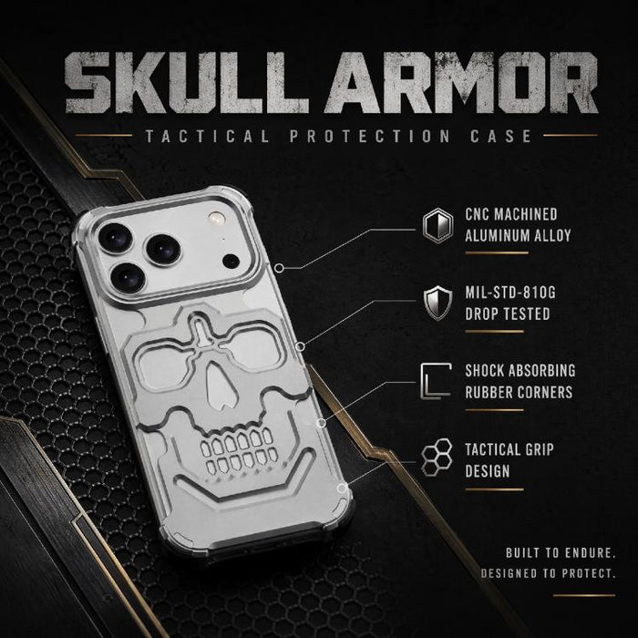 Funda para teléfono de aleación de aluminio con diseño único de calavera, For iPhone 17 Pro Max, For iPhone 17 Pro