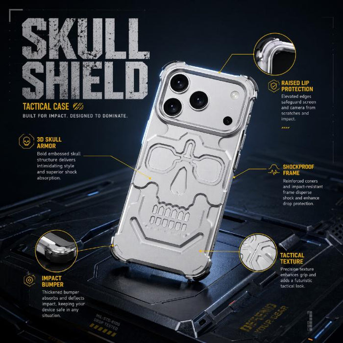 Funda para teléfono de aleación de aluminio con diseño único de calavera, For iPhone 17 Pro Max, For iPhone 17 Pro