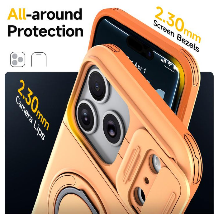 Funda para teléfono con soporte giratorio de 360 grados, ranura para tarjeta y protección deslizante para la cámara., For iPhone 17 Pro Max, For iPhone 17, For iPhone 16 Pro Max