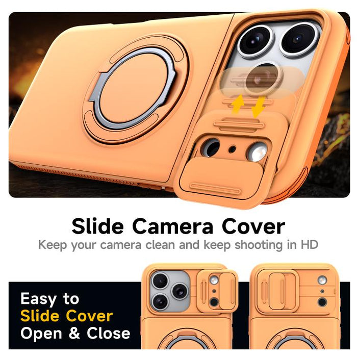 Funda para teléfono con soporte giratorio de 360 grados, ranura para tarjeta y protección deslizante para la cámara., For iPhone 17 Pro Max, For iPhone 17, For iPhone 16 Pro Max