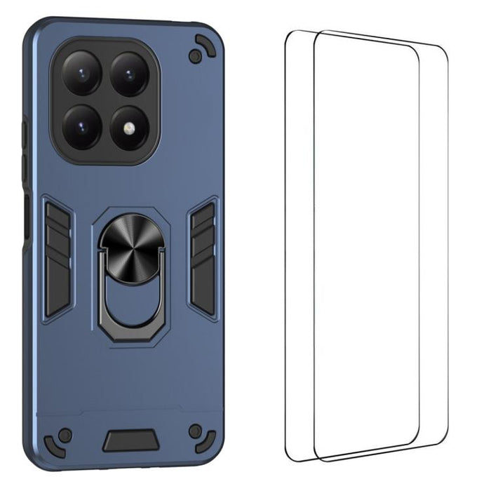 Funda protectora antigolpes con soporte integrado WANLONFENG para teléfono, incluye 2 protectores de pantalla., For Xiaomi 15T 5G