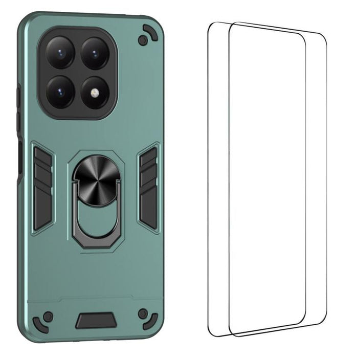 Funda protectora antigolpes con soporte integrado WANLONFENG para teléfono, incluye 2 protectores de pantalla., For Xiaomi 15T 5G