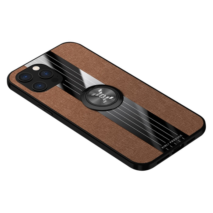 Funda protectora de TPU a prueba de golpes con textura de tela de costura XINLI con soporte para anillo