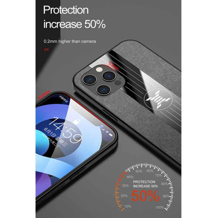 Funda protectora de TPU a prueba de golpes con textura de tela de costura XINLI con soporte para anillo