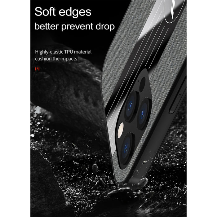 Funda protectora de TPU a prueba de golpes con textura de tela de costura XINLI con soporte para anillo