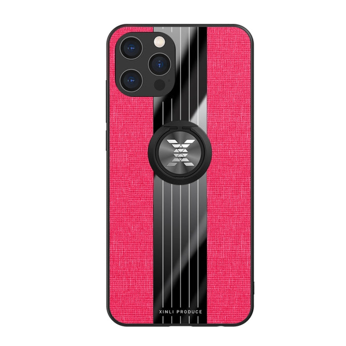 Funda protectora de TPU a prueba de golpes con textura de tela de costura XINLI con soporte para anillo