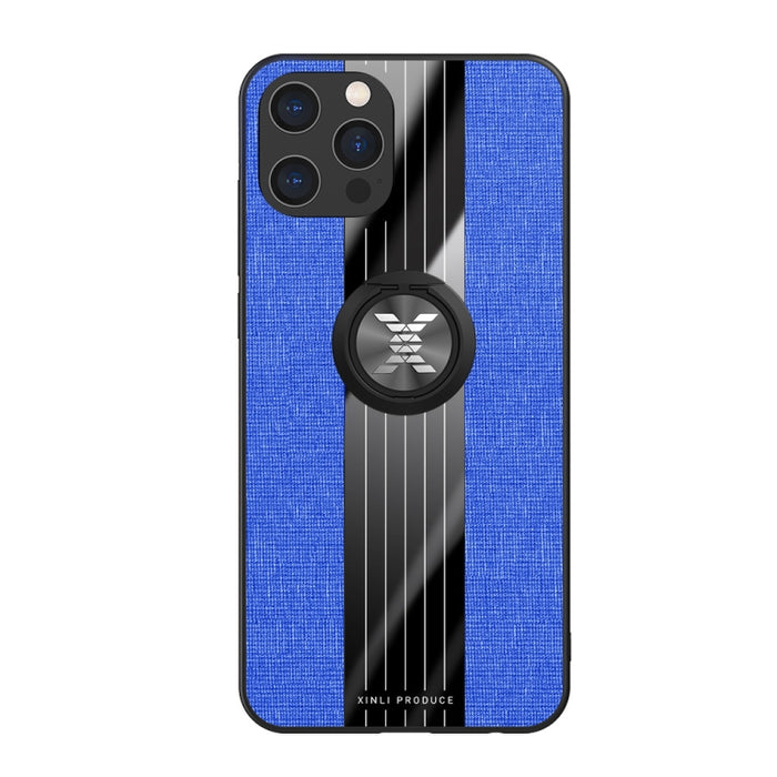 Funda protectora de TPU a prueba de golpes con textura de tela de costura XINLI con soporte para anillo