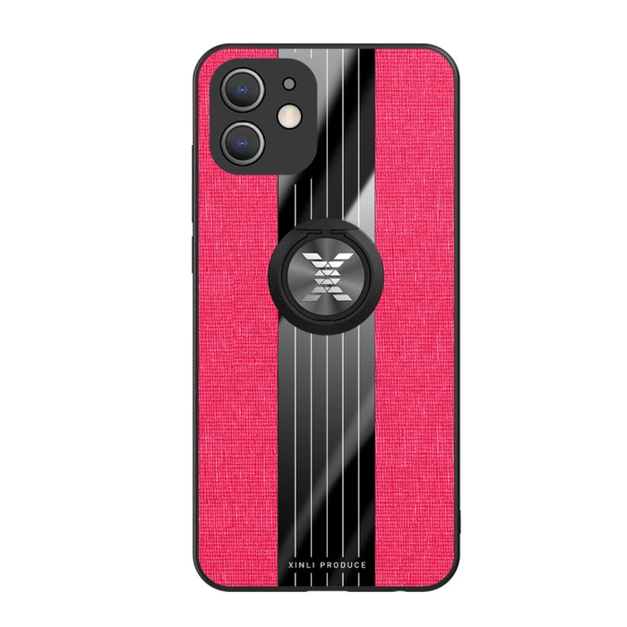 Funda protectora de TPU a prueba de golpes con textura de tela de costura XINLI con soporte para anillo