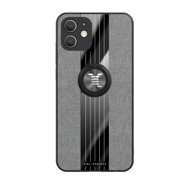 Funda protectora de TPU a prueba de golpes con textura de tela de costura XINLI con soporte para anillo
