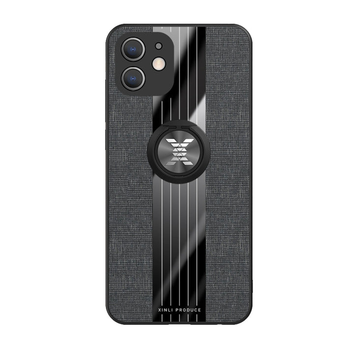 Funda protectora de TPU a prueba de golpes con textura de tela de costura XINLI con soporte para anillo