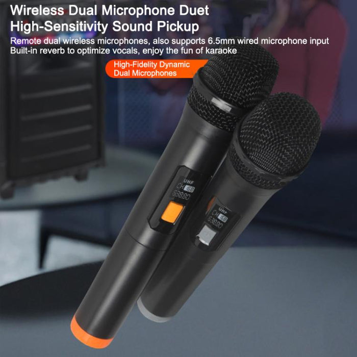 Altavoz Bluetooth con ruedas, woofer RGB de 8 pulgadas y micrófono inalámbrico dual para karaoke al aire libre N-810, US Plug, EU Plug, UK Plug