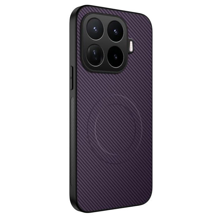 Funda para teléfono híbrida de PC y TPU con textura de fibra de carbono magnética de la serie WANLONFENG TQ, For Xiaomi 17T Pro 5G, For Xiaomi 17T 5G