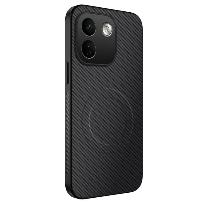 Funda para teléfono híbrida de PC y TPU con textura de fibra de carbono magnética de la serie WANLONFENG TQ, For Xiaomi 17T Pro 5G, For Xiaomi 17T 5G