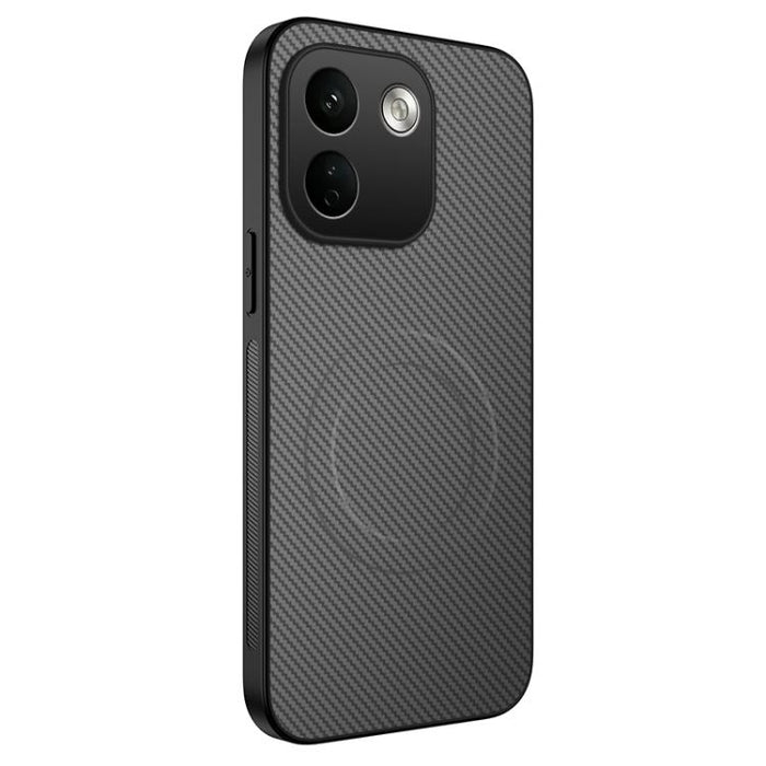 Funda para teléfono híbrida de PC y TPU con textura de fibra de carbono magnética de la serie WANLONFENG TQ, For Xiaomi 17T Pro 5G, For Xiaomi 17T 5G