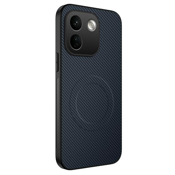 Funda para teléfono híbrida de PC y TPU con textura de fibra de carbono magnética de la serie WANLONFENG TQ, For Xiaomi 17T Pro 5G, For Xiaomi 17T 5G