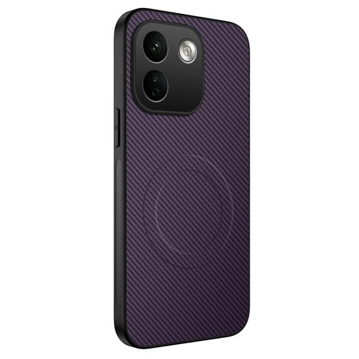 Funda para teléfono híbrida de PC y TPU con textura de fibra de carbono magnética de la serie WANLONFENG TQ, For Xiaomi 17T Pro 5G, For Xiaomi 17T 5G