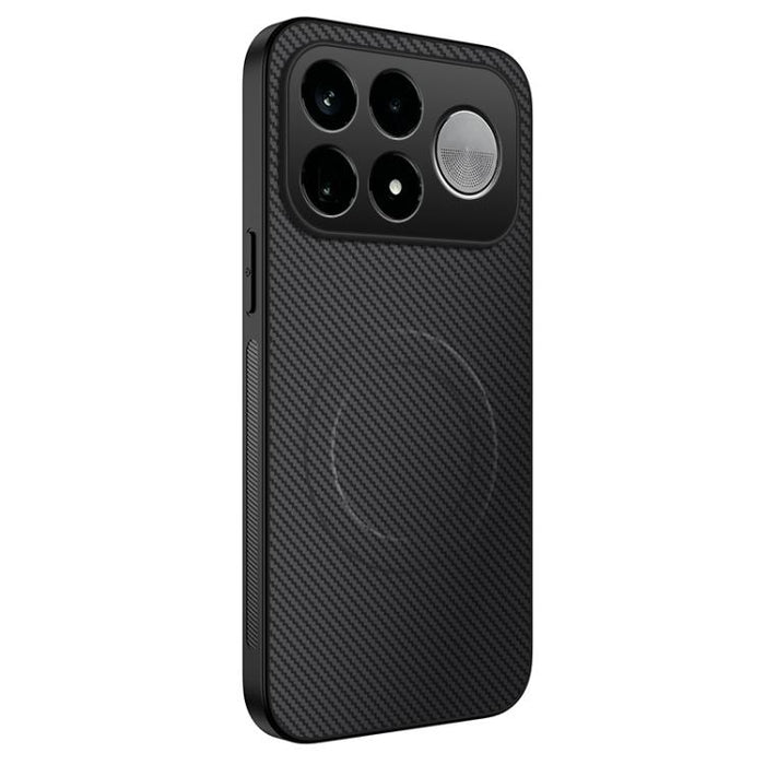 Funda para teléfono híbrida de PC y TPU con textura de fibra de carbono magnética de la serie WANLONFENG TQ, For Xiaomi 17T Pro 5G, For Xiaomi 17T 5G