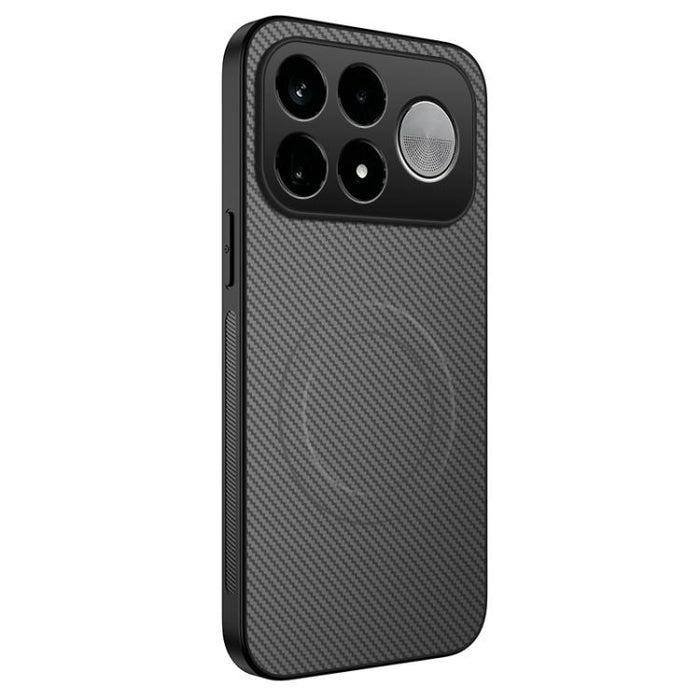 Funda para teléfono híbrida de PC y TPU con textura de fibra de carbono magnética de la serie WANLONFENG TQ, For Xiaomi 17T Pro 5G, For Xiaomi 17T 5G
