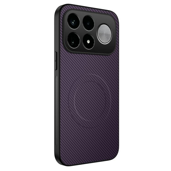 Funda para teléfono híbrida de PC y TPU con textura de fibra de carbono magnética de la serie WANLONFENG TQ, For Xiaomi 17T Pro 5G, For Xiaomi 17T 5G
