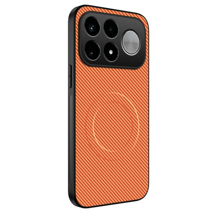 Funda para teléfono híbrida de PC y TPU con textura de fibra de carbono magnética de la serie WANLONFENG TQ, For Xiaomi 17T Pro 5G, For Xiaomi 17T 5G