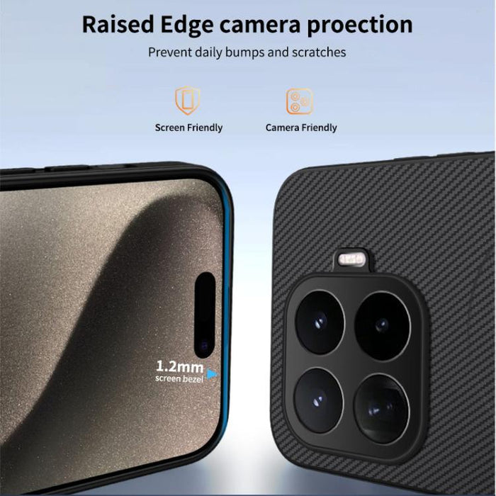 Funda magnética para teléfono WANLONFENG Serie TQ1 con textura de fibra de carbono y 2 protectores de pantalla., For Xiaomi 17T Pro 5G, For Xiaomi 17T 5G