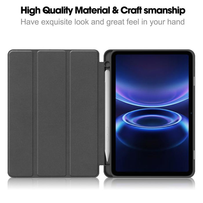 Funda para tablet de TPU con textura de fibra de carbono, soporte plegable de 3 pliegues y ranura para lápiz., For Xiaomi Redmi Pad 2 SE 9.7 2026