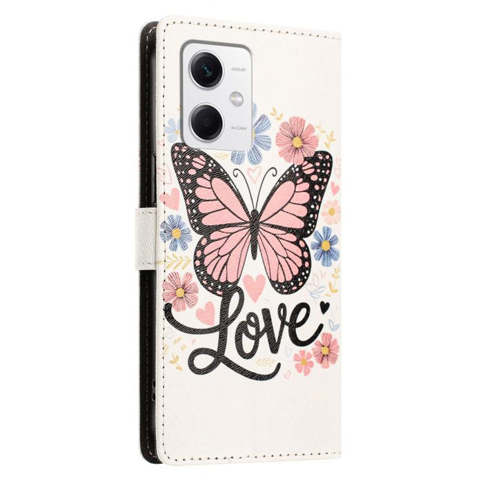 CH002 Funda para teléfono de piel vegana con hebilla y dibujo a color, For Redmi Note 12 5G Global / Xiaomi Poco X5