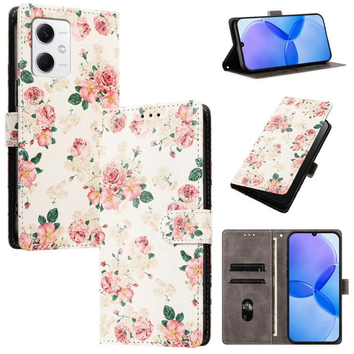 CH002 Funda para teléfono de piel vegana con hebilla y dibujo a color, For Redmi Note 12 5G Global / Xiaomi Poco X5