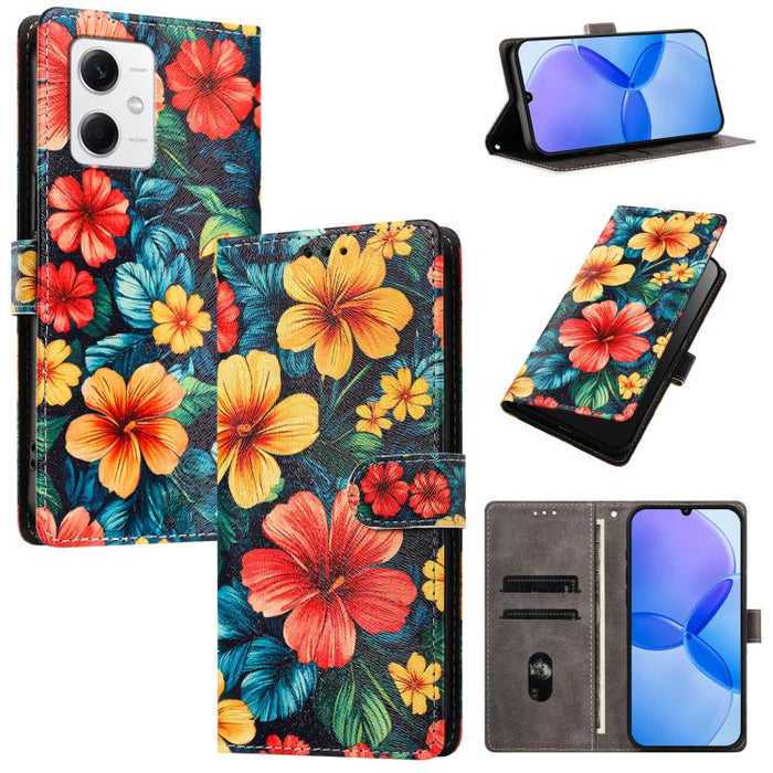 CH002 Funda para teléfono de piel vegana con hebilla y dibujo a color, For Redmi Note 12 5G Global / Xiaomi Poco X5