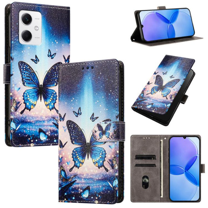CH002 Funda para teléfono de piel vegana con hebilla y dibujo a color, For Redmi Note 12 5G Global / Xiaomi Poco X5