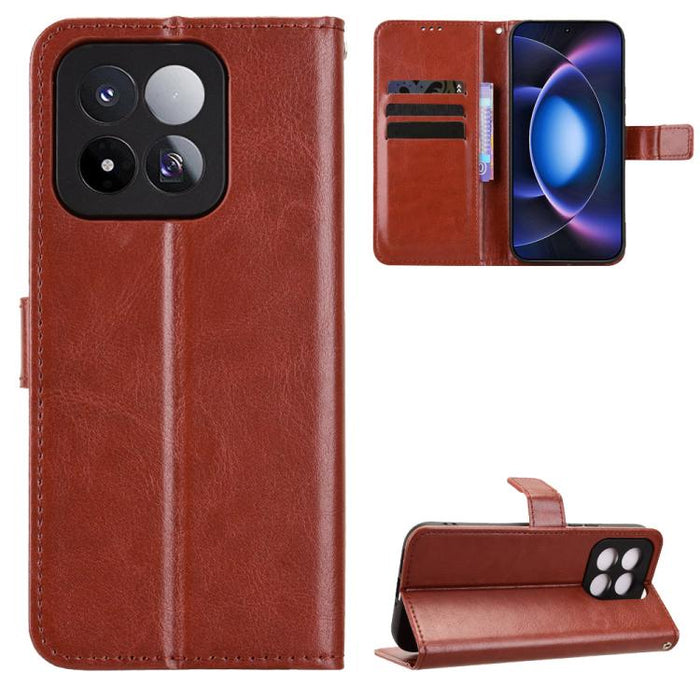 Funda para teléfono de cuero vegano con textura retro Crazy Horse, For Xiaomi 17T 5G