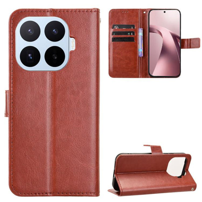 Funda para teléfono de cuero vegano con textura retro Crazy Horse, For Xiaomi 17T 5G