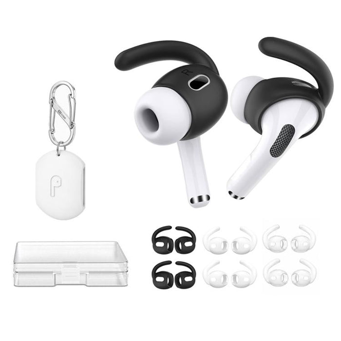 XDcase - 6 pares de protectores de silicona antideslizantes para oídos deportivos con estuche de almacenamiento y mosquetón, For AirPods Pro 3