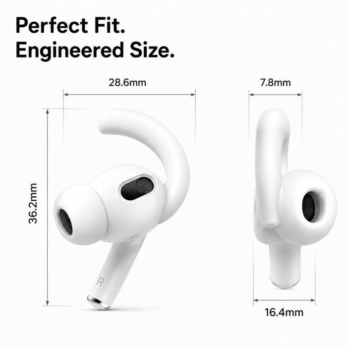 XDcase - 6 pares de protectores de silicona antideslizantes para oídos deportivos con estuche de almacenamiento y mosquetón, For AirPods Pro 3