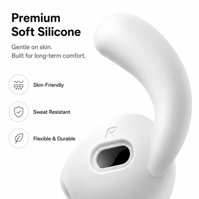 XDcase - 6 pares de protectores de silicona antideslizantes para oídos deportivos con estuche de almacenamiento y mosquetón, For AirPods Pro 3