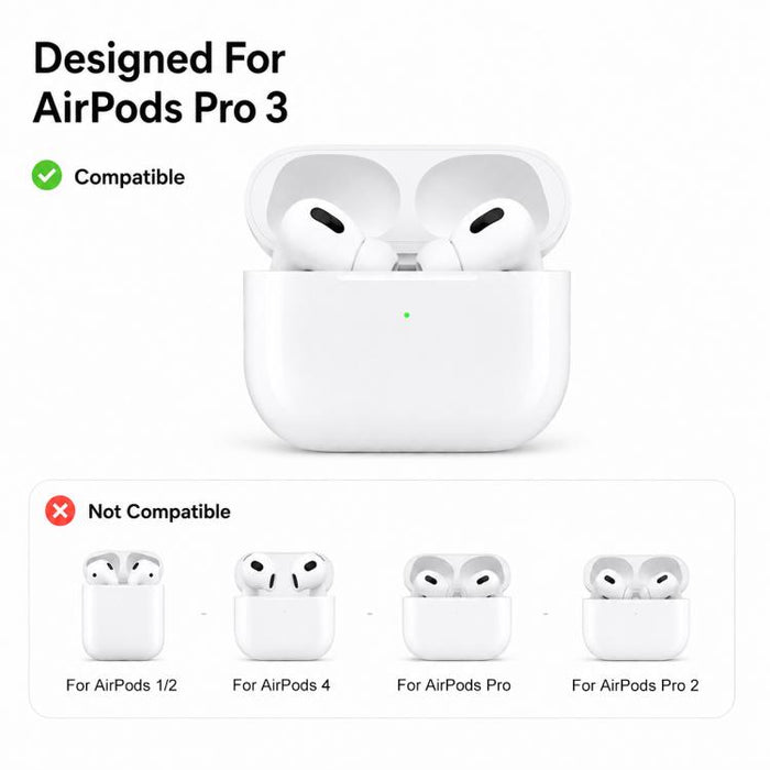 XDcase - 6 pares de protectores de silicona antideslizantes para oídos deportivos con estuche de almacenamiento y mosquetón, For AirPods Pro 3