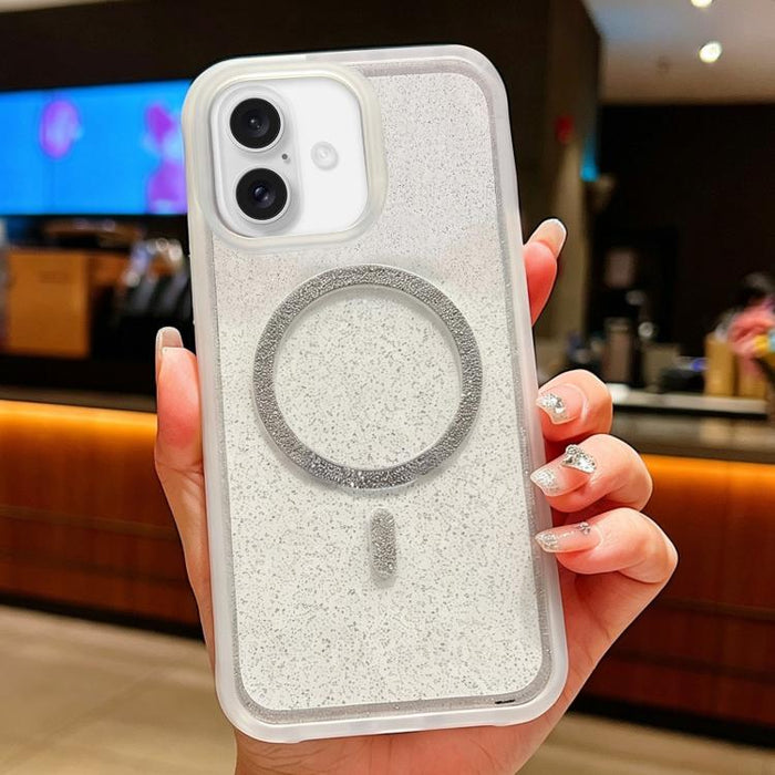 Funda magnética para teléfono con purpurina transparente degradada, For iPhone 17 Pro Max, For iPhone 17 Pro, For iPhone 17, For iPhone 16 Pro Max, For iPhone 16 Pro, For iPhone 15 Pro Max, For iPhone 15 Pro, For iPhone 15