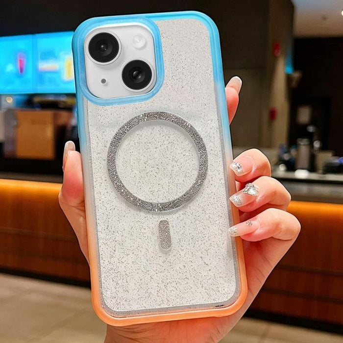 Funda magnética para teléfono con purpurina transparente degradada, For iPhone 17 Pro Max, For iPhone 17 Pro, For iPhone 17, For iPhone 16 Pro Max, For iPhone 16 Pro, For iPhone 15 Pro Max, For iPhone 15 Pro, For iPhone 15