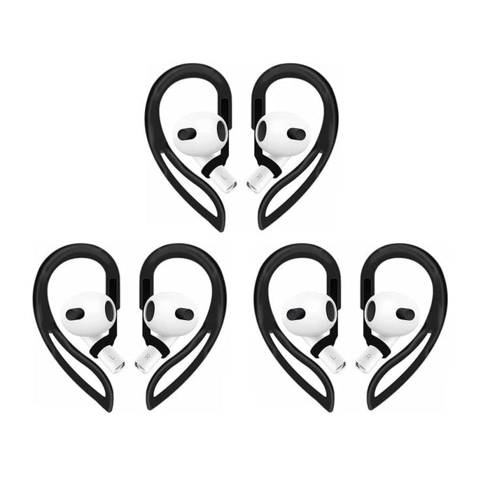 XDcase 3 pares de ganchos para orejas deportivos antideslizantes de goma suave, For AirPods 3/2/1 & Pro 3/2/1