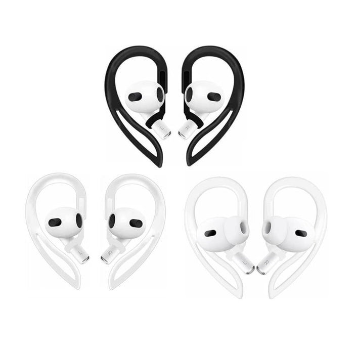 XDcase 3 pares de ganchos para orejas deportivos antideslizantes de goma suave, For AirPods 3/2/1 & Pro 3/2/1