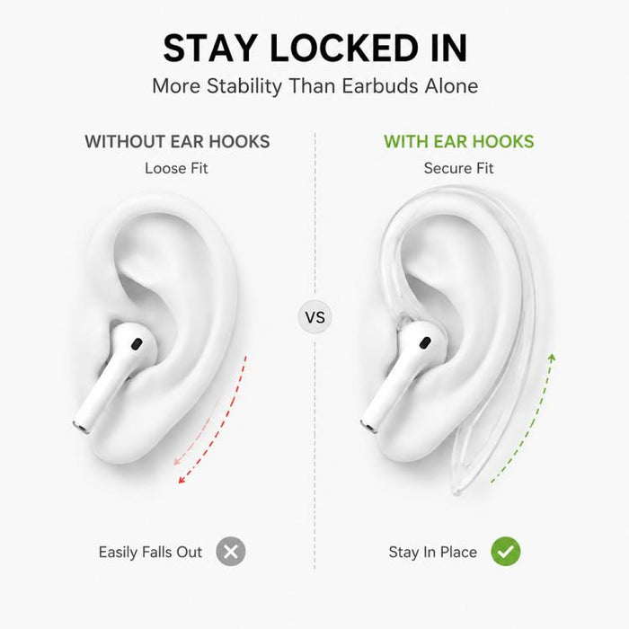 XDcase 3 pares de ganchos para orejas deportivos antideslizantes de goma suave, For AirPods 3/2/1 & Pro 3/2/1