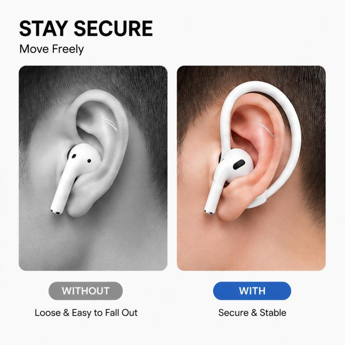 XDcase 3 pares de ganchos para orejas deportivos antideslizantes de goma suave, For AirPods / Galaxy Buds