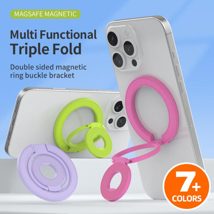 Soporte magnético para teléfono con hebilla de anillo giratoria de 360 grados y diseño colorido y multifuncional