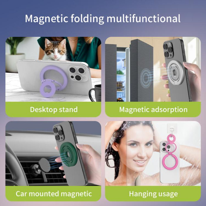 Soporte magnético para teléfono con hebilla de anillo giratoria de 360 grados y diseño colorido y multifuncional