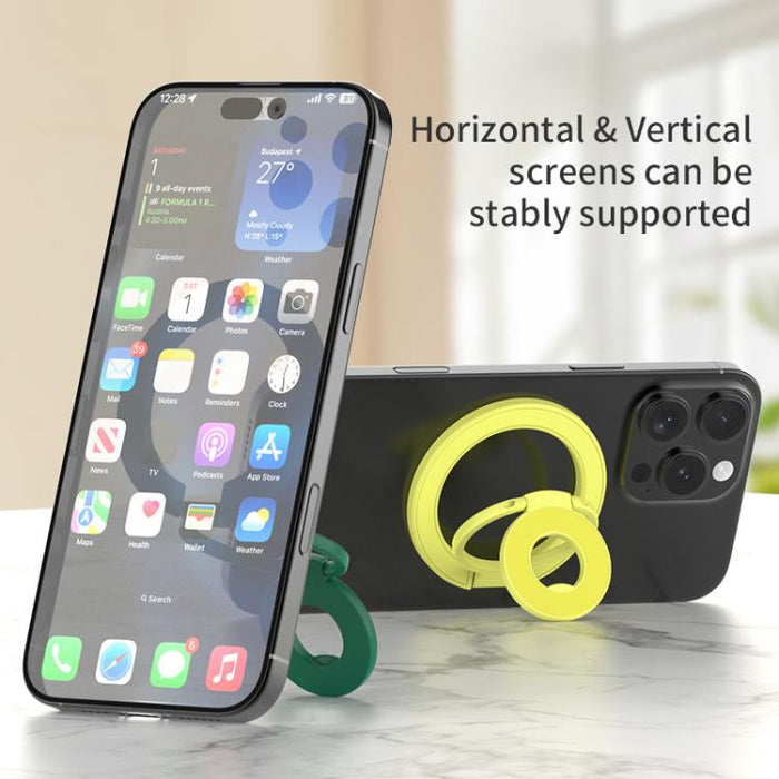 Soporte magnético para teléfono con hebilla de anillo giratoria de 360 grados y diseño colorido y multifuncional