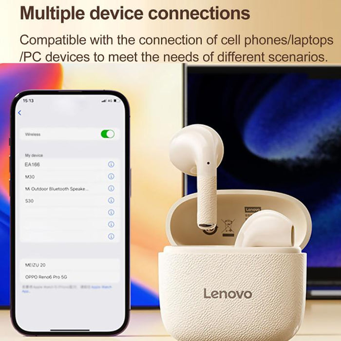 Auriculares inalámbricos Bluetooth Lenovo EA166 TWS con cancelación de ruido ENC, diseño semi-intraural., EA166