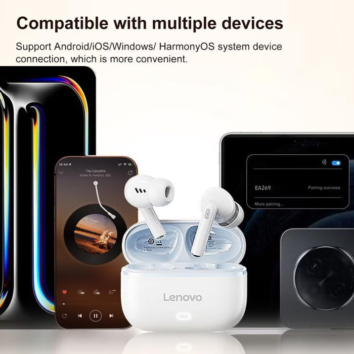 Auriculares inalámbricos Bluetooth Lenovo EA269 TWS con cancelación de ruido ENC, diseño semi-intraural., EA269