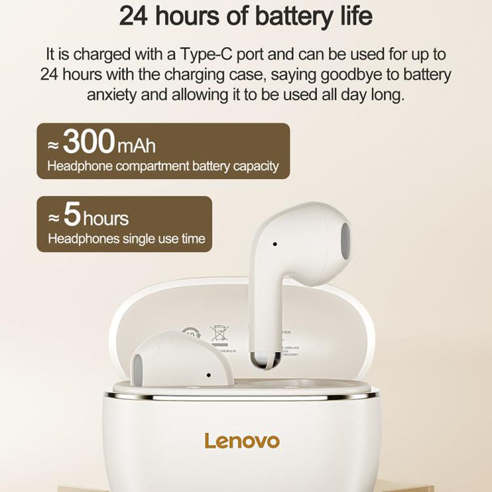 Auriculares inalámbricos Bluetooth Lenovo TA120 TWS con reducción de ruido mediante IA y diseño semi-intraural., TA120