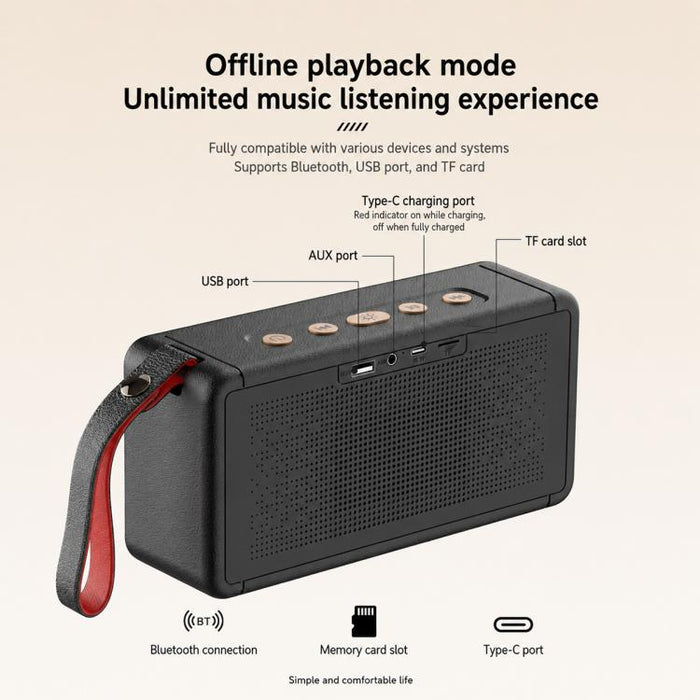 Altavoz Bluetooth inalámbrico portátil retro PZ009 PLUS
